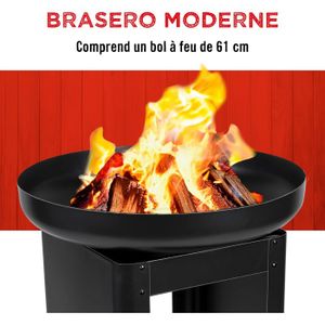 Lark Manor Foyer au bois 32 po avec barbecue et couvercle - Canada