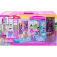 Coffret Barbie Maison Transportable Piscine 1 Poupee Mannequin 20 accessoires Set Mobilier 1 Carte Offerte-0