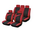 Housse siege de voiture BOLT bi couleur noir et rouge compatible airbags 9 piece-0