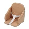 Coussin de chaise haute bébé - TINEO - Réglable - PVC - Sangles de sécurité - Cassonade-0