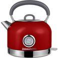 Bouilloire électrique rétro Vintage Cuisine avec thermomètre - Rouge - 1,7L - 2200W - Arrêt automatique-0