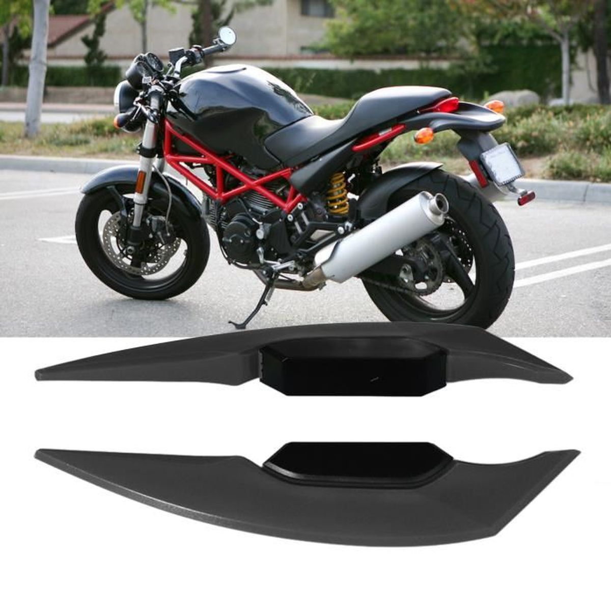 Ailes De Vent Moto – 1 Paire De Winglets Style Fibre De Carbone, Universelles, En ABS, Pour Carénage Latéral