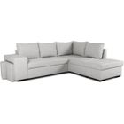 CASAPY Canapé d'angle convertible réversible 4 places MITCHELL - Tissu Gris - L 247 x P 91 x H 205 cm - Coffre de rangement