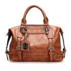 N.A Sac à Main Femme Style Boston - Grande Capacité en Cuir PU Marron Élégant - Idéal Travail, Bureau, Shopping, Quotidien