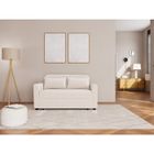 BESTMOBILIER Ernest - Canapé droit 2 places convertible en velours côtelé - Beige