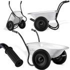 GARDEBRUK® Brouette 2 roues 150 kg 100 L jante acier roue gonflable jardin jardinage chantier chariot de transport