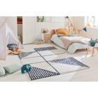 Tapis Enfant - NAZAR - Aquarelle - 160x230 cm - Bleu - Motif Géométrique - Poils Longs