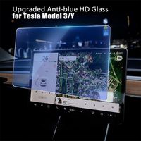 Décoration intérieure,Protecteur d'écran tactile 15 " pour Tesla Model 3 Y S X 2022, Film en verre trempé, pour - for 3 Y blue