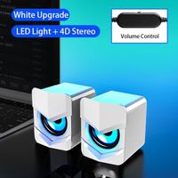 Enceinte LED pour ordinateur De bureau - Haut parleur pour Pc - boombox - sonos - Blanc 1