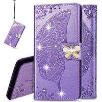 Coque Samsung S9 Diamond Butterfly Phone PU Leather Card Holder Wallet Magnetic Flip Stand for Samsung GalaxyB5