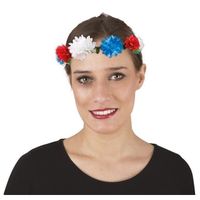 Couronne de fleurs France tricolore bleu, blanc et rouge - PTIT CLOWN - REF/88180 - Adulte - 2 ans de garantie
