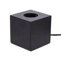Xanlite - Lampe à poser cube en métal noir, compatible culot E27, IP20, 60W puissance max - XDLAPCUBIKB
