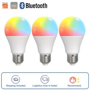AMPOULE INTELLIGENTE Ampoule LED 3 pièces-MOES-Ampoule LED Bluetooth, Lampe Intelligente à Intensité Réglable, Compatible avec Ale