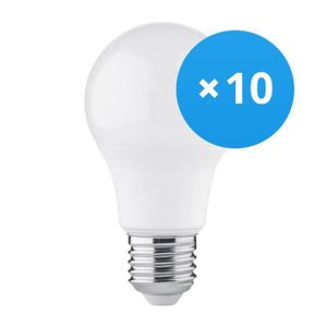 AMPOULE - LED Ampoules LED - Noxion, Philips, Osram - Lot 10x E27 Poire Dépolie 4.9W 470lm - 830 Blanc Chaud - Équivalent 40W