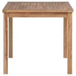 TABLE DE JARDIN  Table de jardin - KAI - 80x80x77 cm - Bois de teck solide - Résistante aux intempéries