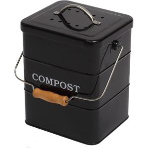 POUBELLE - CORBEILLE Poubelle à Compost en Acier Inoxydable pour comptoir de Cuisine, 6 L Seau à Compost avec Couvercle,Poubelle Compost Cuisine [1]