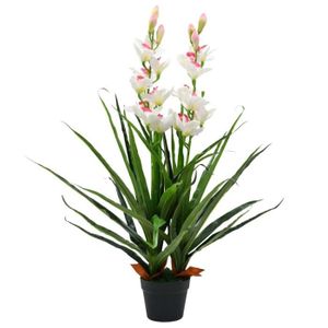 FLEUR ARTIFICIELLE vidaXL Plante artificielle Orchidée Cymbidium avec