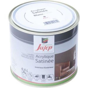 PEINTURE - VERNIS Peinture acrylique satinée blanc pro Jafep 0,5 L