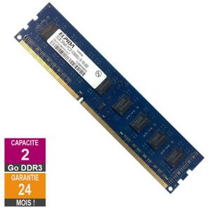 MÉMOIRE RAM Barrette Mémoire 2Go RAM DDR3 Elpida EBJ21UE8BDF0-