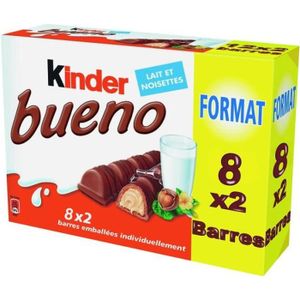 Coffret fête Kinder Bueno : Chocolat au lait Bueno (15 pièces) & Bueno Wit  (5 pièces)