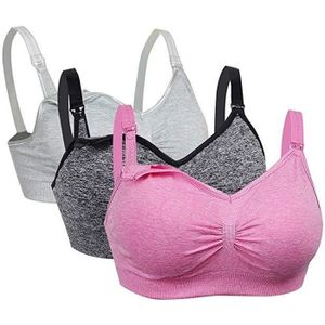 SOUTIEN-GORGE ALLAITEM. Lot de 3 Soutien-Gorge Allaitement Femme Maternité Brassière d'allaitement Bra de Grossesse Postnatal Sans Armature Sous-vêtement