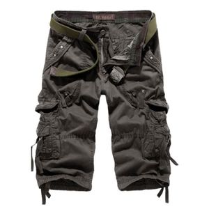 SHORT Short Homme,3-4 Décontracté Short Cargo en Coton C