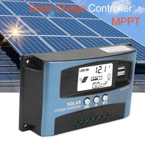 KIT PHOTOVOLTAIQUE Chargeur de batterie 100A MPPT Panneau solaire Régulateur de charge Contrôleur 12V - 24V Auto Tracking Mise au ABI03
