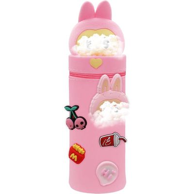Trousse 2 En 1 En Silicone Souple Kawaii - Porte-stylos De Bureau Et Trousse Verticale Rétractable, Motif Panda