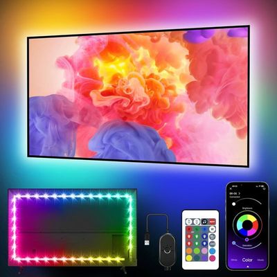 Ruban LED TV Nexillumi 4m RGB - Synchronisation Musique Bluetooth Pour TV 55-75 Pouces