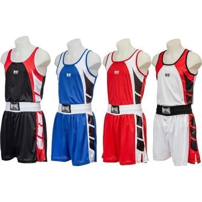 Tenue De Boxe METAL BOXE Shorts-Débardeur | 100% Polyester | Homme | Taille S-XL | Noir | Lavable Machine
