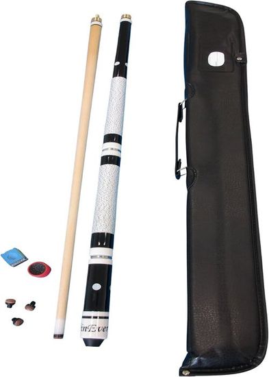 Set De Billard WinEver John West – Queue 3 Pièces Avec Housse, Craie, Procédés De Rechange Et Trimmer, évolutive En 4 Longueurs