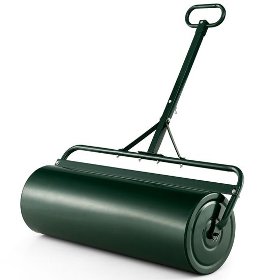 Rouleau à Gazon Manuel En Métal 57 Cm - Diamètre 32 Cm, Capacité 46 Litres - Remplissable Eau/sable - Pour Tasser Semis Et Terre - 11