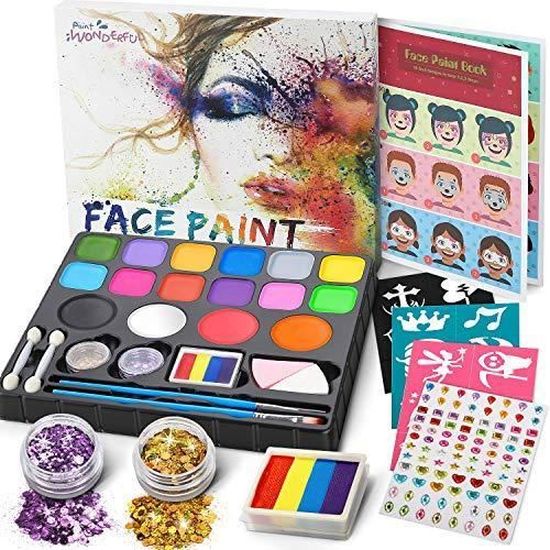 Chennyfun Palette de Maquillage Enfants Kit, Peinture pour Le Visag