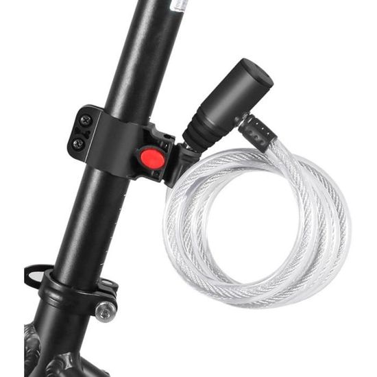 ROCKBROS Antivol Vélo Câble Caché Dans Le Guidon - Longueur 65 Cm - 2 En 1 Embout De Guidon + Antivol - Pour VTT, Vélo De Route - 10