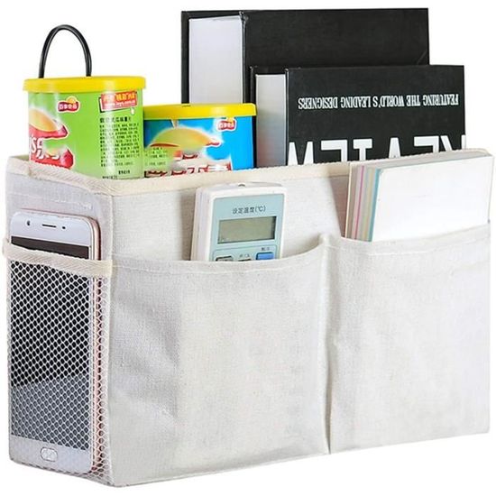 Panier Rangement Suspendu Chevet | Organisateur Lit Superposé Dortoir | Blanc Avec Crochets