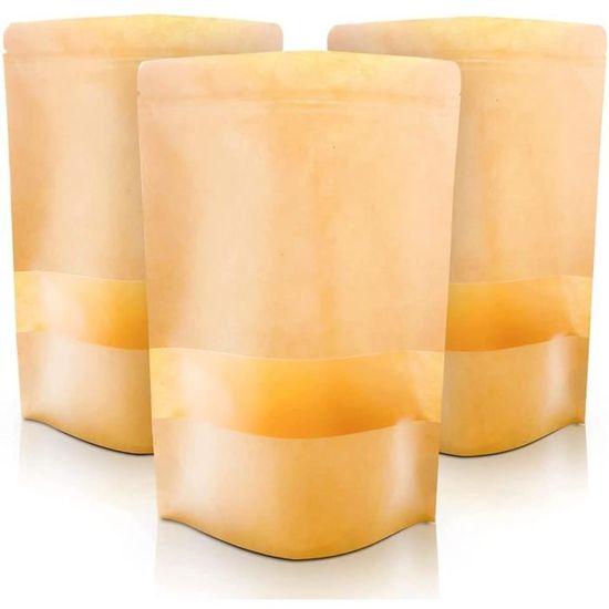 50pcs i sac kraft alimentaire en papier i sachet papier kraft