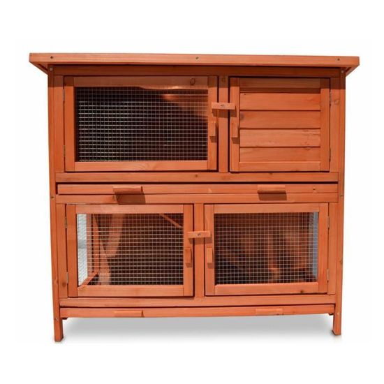 Cage Clapier Enclos lapin Extérieur en bois Haute Qualité pour lapins petits animaux- Modèle : 022 Mukkel 104 x 55 x 94 cm