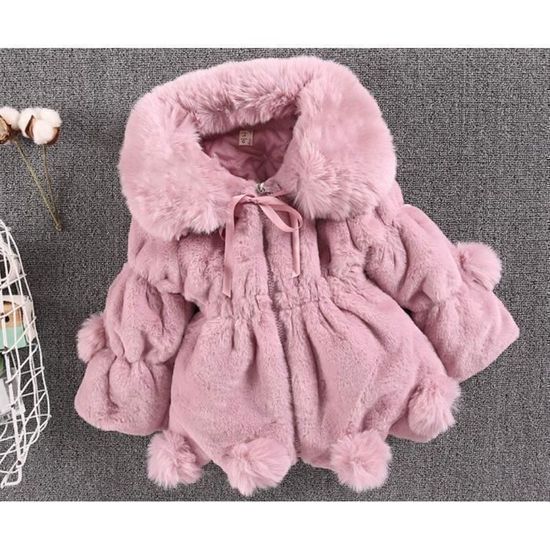 Happy Cherry Manteau D'Hiver à Capuche Enfant Fille 1-6 Ans - Doudoune Princesse Épaisse Chaud