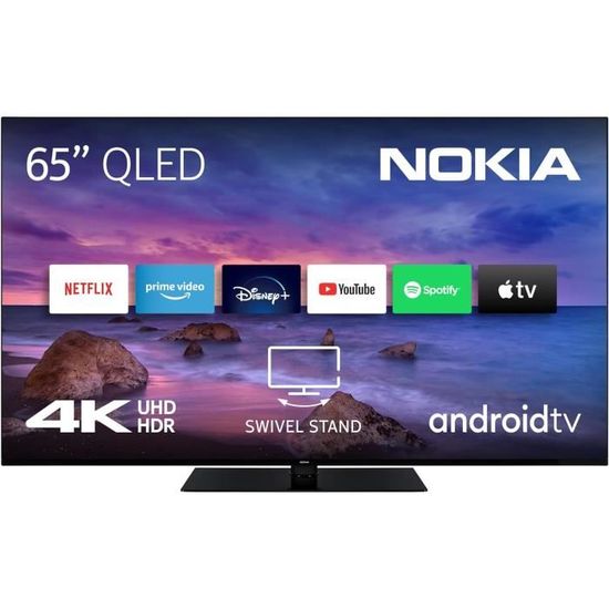NOKIA 65" (164cm ) QLED 4K UHD Smart Téléviseur - Android TV (DVB-C/S2/T2, Netflix, Prime Video, Disney+) - QN65GV315ISW