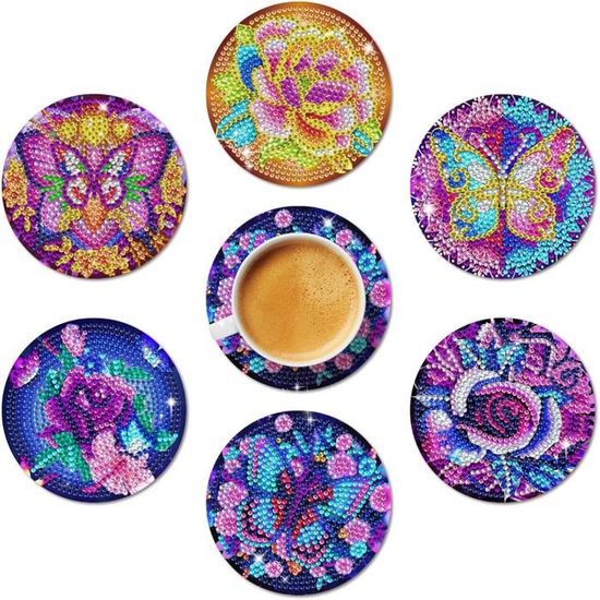 Kit De 10 Sous-verres Peinture Diamant – DIY Mandala Avec Support, Pour Adultes, Loisir Créatif - 3