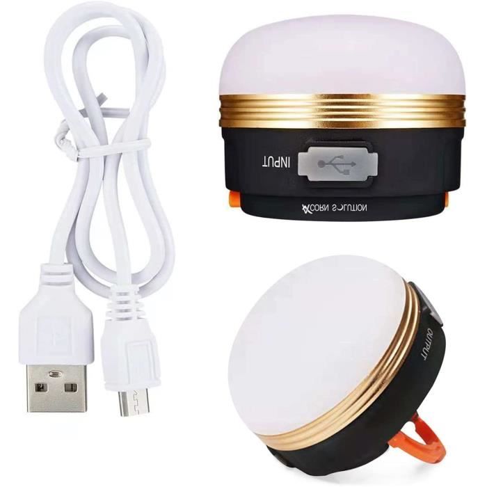 Lampe De Camping LED Rechargeable – USB, Batterie 2000mAh, IPX6 – Verte/Grise