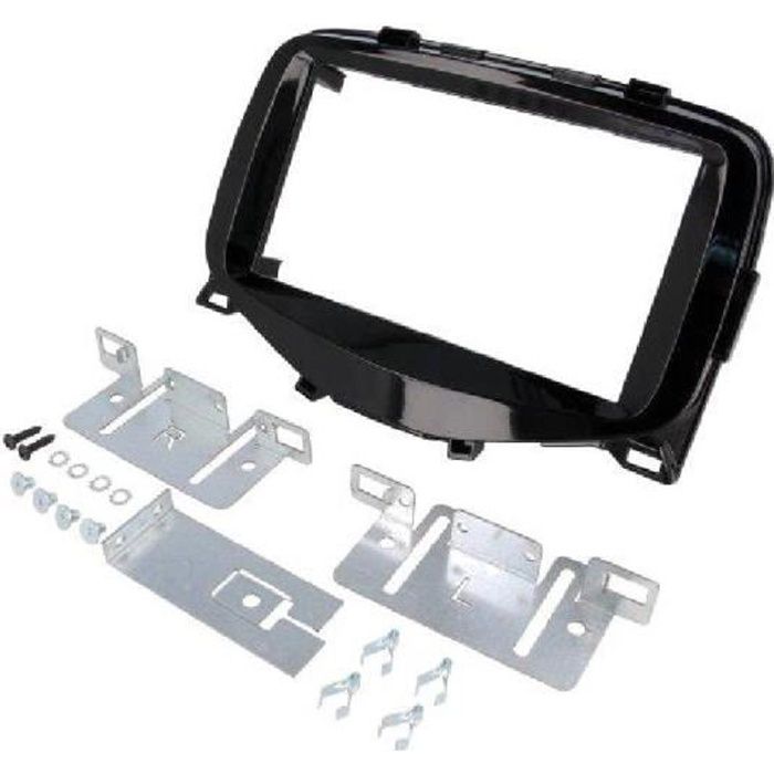 Facade autoradio 2DIN Citroen C1/ Peugeot 108/ Toyota Aygo - Noir brillant - ADNAuto