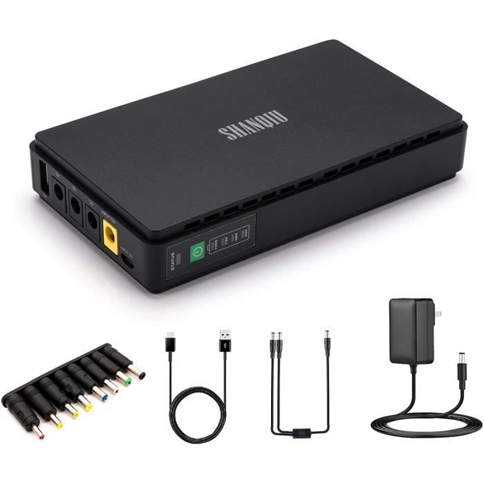 Mini Onduleur Back-UPS Alimentation de Secours pour WiFi, Routeur, Modem, Caméra de Sécurité avec Intégré Batterie 8800mAH Entrée CC