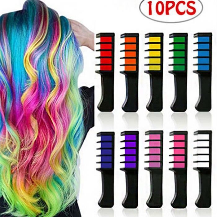 10x temporaire Couleur des cheveux doux Craie Crème Peigne Salon Brosse à cheveux yil4885