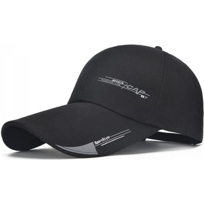 Casquettes de BaseballSport Mens Les Poissons Plein Air Mode Ligne baseball Longue Visière Bord Shade SoleilGorras-Noir