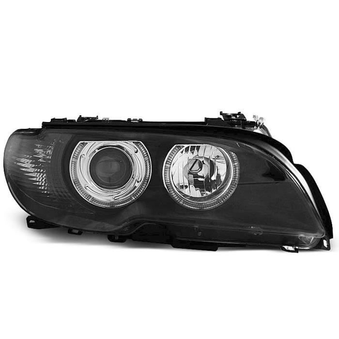Paire de feux phares BMW serie 3 E46 coupe cab 03-06 angel eyes noir (M84)