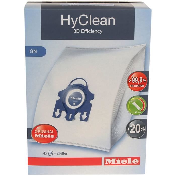 Miele GN Hyclean Sacs pour aspirateurs C2 C3 Cat & Dog PowerLine Silence EcoLine + filtres (1 boîte)