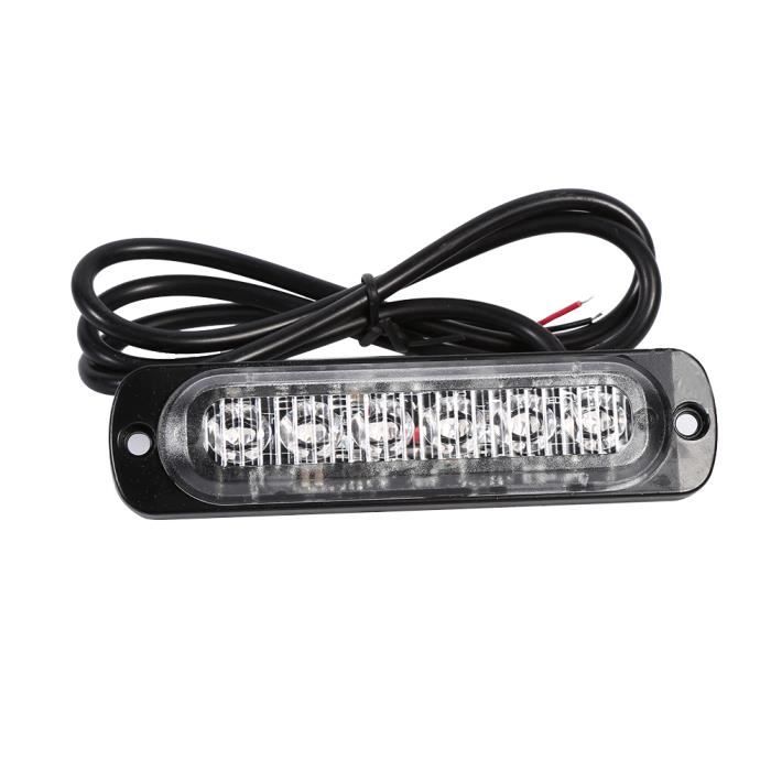 2PCS Feux d'avertissement 6 LED 12V Clignotants avant de voiture Lumières stroboscopiques d'urgence HB058