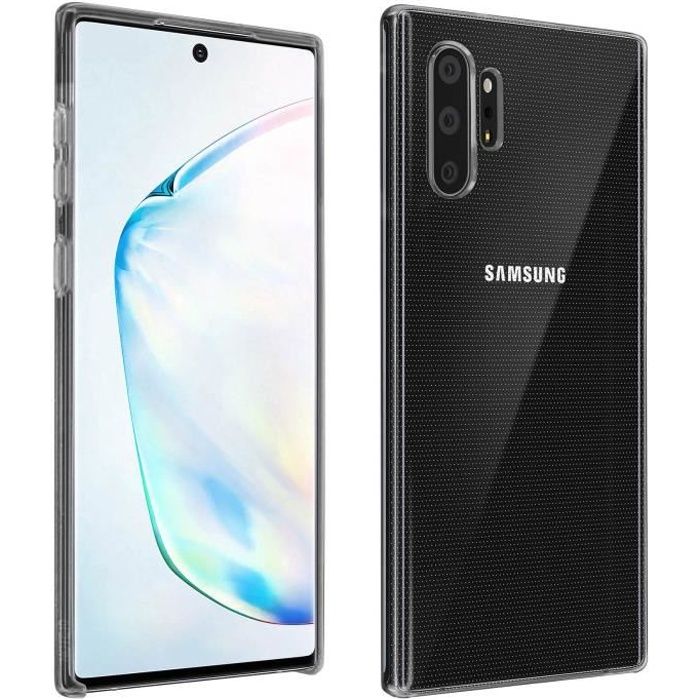Coque Samsung Galaxy Note 10 Plus Silicone semi-rigide Fin Translucide noir Noir
