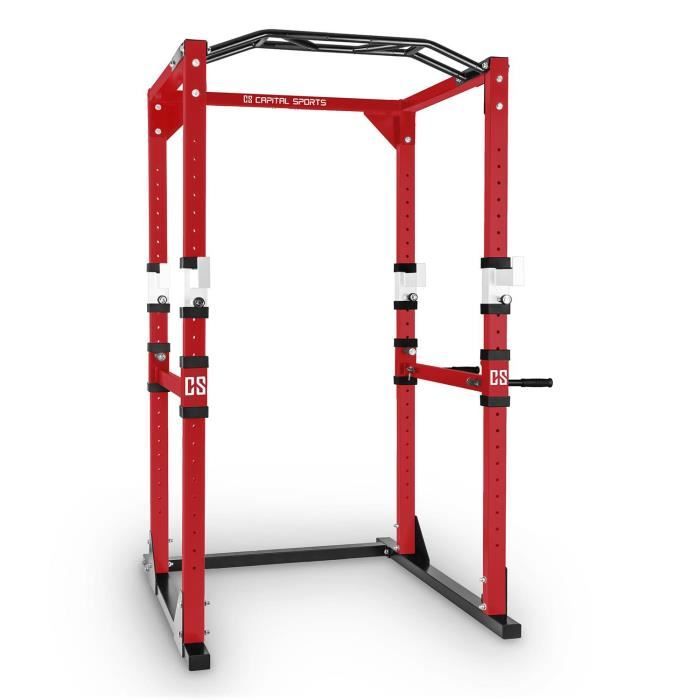 CAPITAL SPORTS Tremendour Power Rack Home gym Acier - rouge/blanc